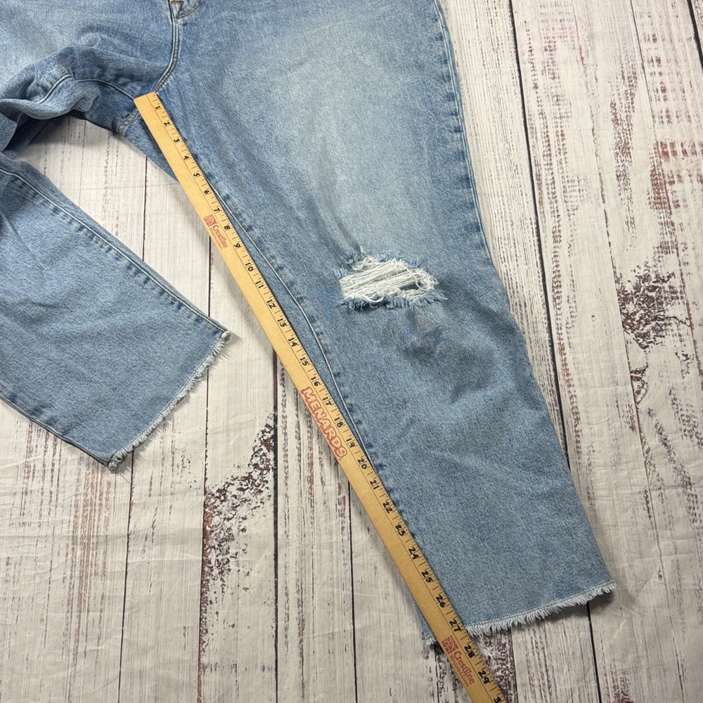 NWT GOOD AMERICAN JEANS WOMEN'S PLUS SIZE 20 FRAYED  HEM STRAIGHT LEG DENIM - Picture 13 of 16